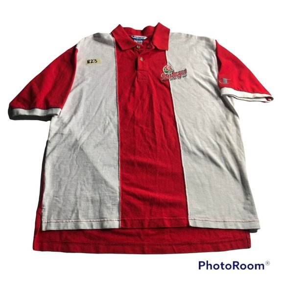 VTG Mens Champion Rose Bowl OHIO STATE BUCKEYES Grey Red Polo 97' Color Block XL - Picture 1 of 8